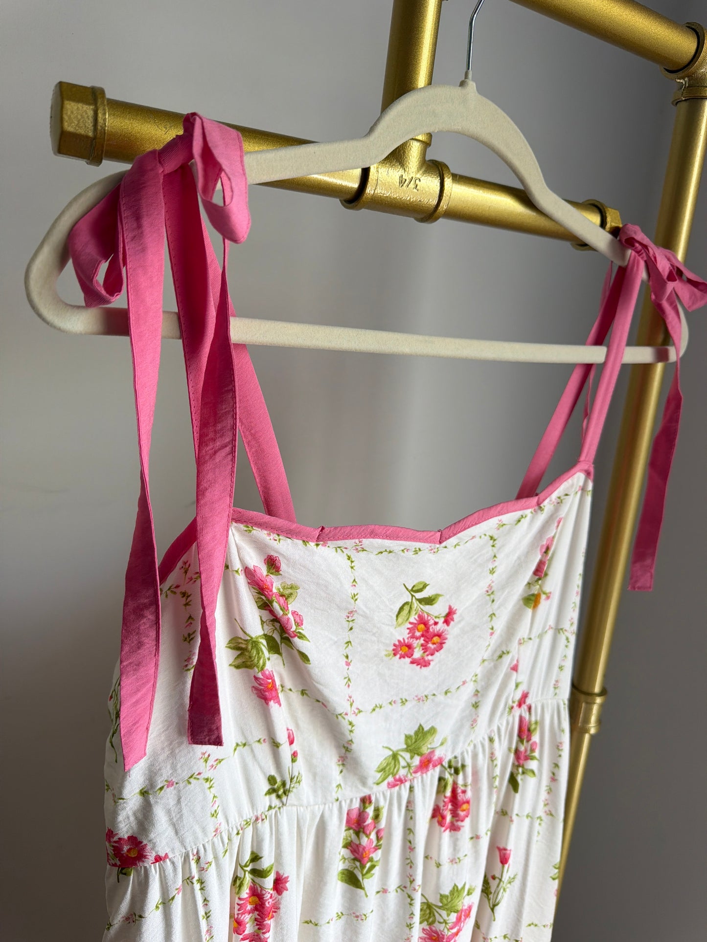 Floral Tie Strap Maxi Dress