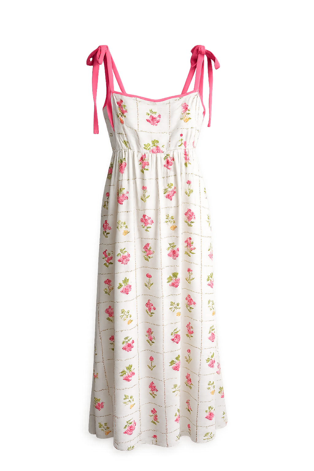 Floral Tie Strap Maxi Dress