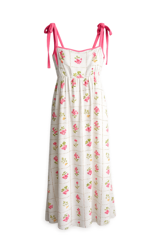 Floral Tie Strap Maxi Dress